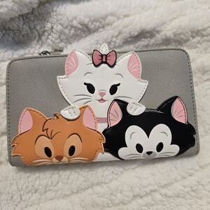 Loungefly Gray Wallet with Cat Characters